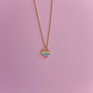 Collar Corazón Arcoiris
